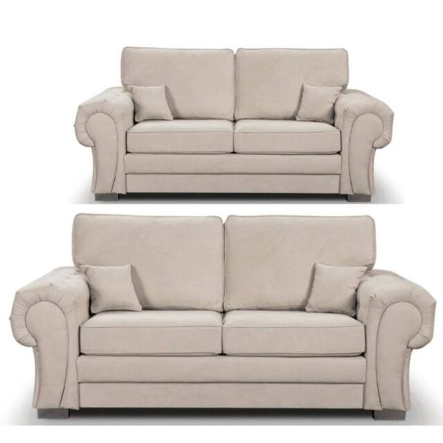 Snugg Furniture UK Limited (3+2 Seater) Chesterfield Verona Full Back Sofa Set in Beige - image 1