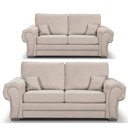Snugg Furniture UK Limited (3+2 Seater) Chesterfield Verona Full Back Sofa Set in Beige