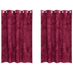 Berkfield Home Velvet Curtains 2 pcs with Eyelets Wine Red 175x140 cm - thumbnail 2