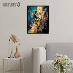 "Artery8 Mountain Cliff Rock Climber Colourful Framed Canvas Wall Art Print - Size: W12"" x H16""" - thumbnail 3
