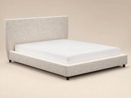 Solace+Co Luciana Upholstered Platform Bed Cream Chenille - Size: Double - thumbnail 5