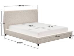 Solace+Co Luciana Upholstered Platform Bed Cream Chenille - Size: Double - thumbnail 7