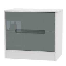 Ready Assembled 2 U Bristol 2 Drawer Side Table (Ready Assembled) in Light Grey - thumbnail 2