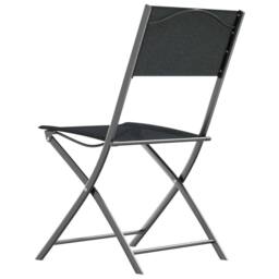 Berkfield Home Folding Outdoor Chairs 4 pcs Black Steel & Textilene - thumbnail 6