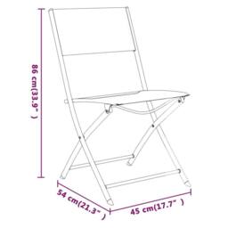 Berkfield Home Folding Outdoor Chairs 4 pcs Black Steel & Textilene - thumbnail 9
