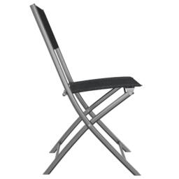 Berkfield Home Folding Outdoor Chairs 4 pcs Black Steel & Textilene - thumbnail 5