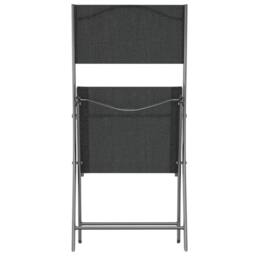 Berkfield Home Folding Outdoor Chairs 4 pcs Black Steel & Textilene - thumbnail 7