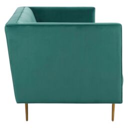 Orsina 3 Seat Pink Sofa, Plush Pink Velvet Upholstered Settee Sofa, Classic Style Sofa Couch For Outdoor Patio in Green - thumbnail 4