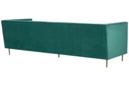 Orsina 3 Seat Pink Sofa, Plush Pink Velvet Upholstered Settee Sofa, Classic Style Sofa Couch For Outdoor Patio in Green - thumbnail 5