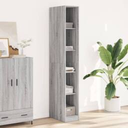 Berkfield Home Wardrobe Grey Sonoma 30x50x200 cm Engineered Wood - Size: 30 x 50 x 200 cm - thumbnail 2