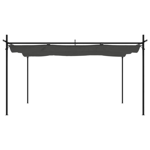 Berkfield Home Pergola with Retractable Roof Anthracite 395x292x230 cm in Black - Size: 395 x 292 x 230 cm - image 1