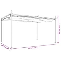 Berkfield Home Pergola with Retractable Roof Anthracite 395x292x230 cm in Black - Size: 395 x 292 x 230 cm - thumbnail 8