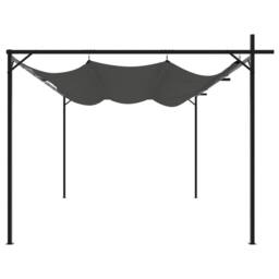 Berkfield Home Pergola with Retractable Roof Anthracite 395x292x230 cm in Black - Size: 395 x 292 x 230 cm - thumbnail 4