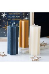 KDMD Cream Starry Night Star Shaped Taper Candle in White - thumbnail 5