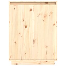 Berkfield Home Shoe Cabinet 60x35x80 cm Solid Wood Pine in Brown - Size: 60 x 35 x 80 cm - thumbnail 5