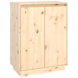 Berkfield Home Shoe Cabinet 60x35x80 cm Solid Wood Pine in Brown - Size: 60 x 35 x 80 cm - thumbnail 2