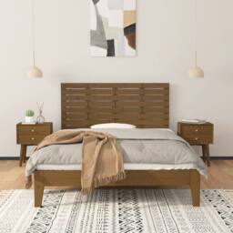 Berkfield Home Wall Headboard Honey Brown 146x3x63 cm Solid Wood Pine - Size: 146 x 3 x 63 cm - thumbnail 3