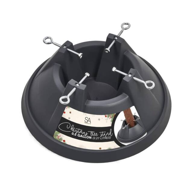 Pelle & Sol Manual Christmas Tree Stand with 0.5-Gallon Water Reservoir - Grey