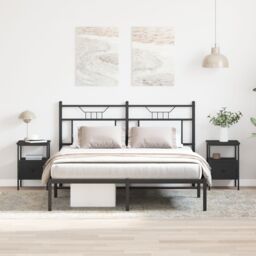 Berkfield Home Bedside Cabinets 2 pcs Black Oak 34x36x50 cm Engineered Wood - Size: 34 x 36 x 50 cm - thumbnail 3