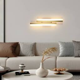 COMELY Indoor Wall Lights, 16W Wall Lights Modern for Living Room, 40cm in Gold - thumbnail 2
