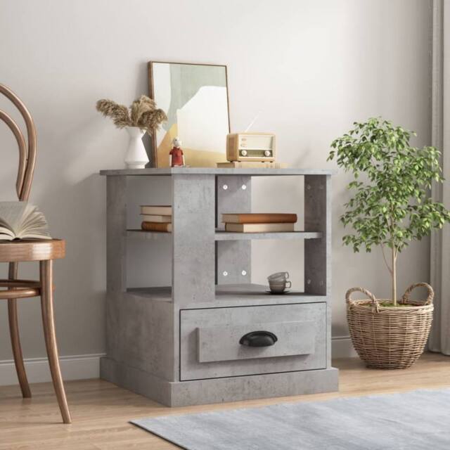 Berkfield Home Side Table Concrete Grey 50x50x60 cm Engineered Wood - Size: 50 x 50 x 60 cm - image 1