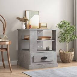 Berkfield Home Side Table Concrete Grey 50x50x60 cm Engineered Wood - Size: 50 x 50 x 60 cm