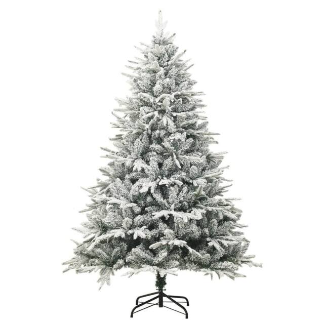 Berkfield Home Artificial Christmas Tree with Flocked Snow Green 210 cm PVC&PE - image 1