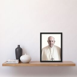 Artery8 Pope Francis Supreme Pontiff Photograph Portrait Framed Wall Art Print in White - Size: A4 - thumbnail 4