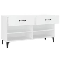 Berkfield Home Shoe Cabinet White 102x35x55 cm Engineered Wood - Size: 102 x 35 x 55 cm - thumbnail 7