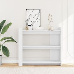 Berkfield Home Console Table White 100x35x90 cm Engineered Wood - Size: 100 x 35 x 90 cm - thumbnail 3