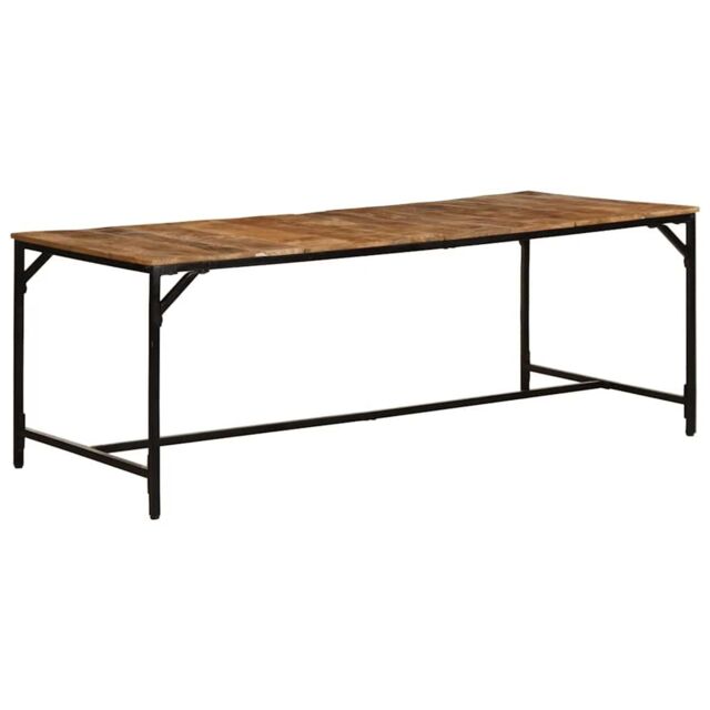Berkfield Home Dining Table 200x100x75 cm Solid Wood Rough Mango in Brown - Size: 200 x 100 x 75 cm - image 1