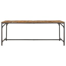 Berkfield Home Dining Table 200x100x75 cm Solid Wood Rough Mango in Brown - Size: 200 x 100 x 75 cm - thumbnail 2