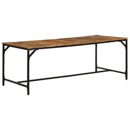 Berkfield Home Dining Table 200x100x75 cm Solid Wood Rough Mango in Brown - Size: 200 x 100 x 75 cm - thumbnail 1