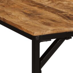 Berkfield Home Dining Table 200x100x75 cm Solid Wood Rough Mango in Brown - Size: 200 x 100 x 75 cm - thumbnail 5