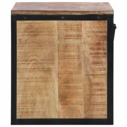 Berkfield Home Bedside Cabinet 40x35x40 cm Solid Wood Mango in Brown - Size: 40 x 35 x 40 cm - thumbnail 4