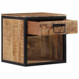 Berkfield Home Bedside Cabinet 40x35x40 cm Solid Wood Mango in Brown - Size: 40 x 35 x 40 cm - thumbnail 1