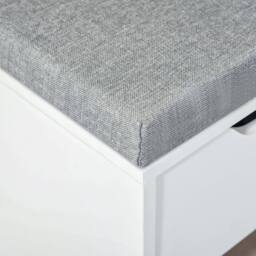 Wyld Haus White Shoe Bench Cushioned Seat 1 Drawer & 7 Adjustable Compartments - thumbnail 8