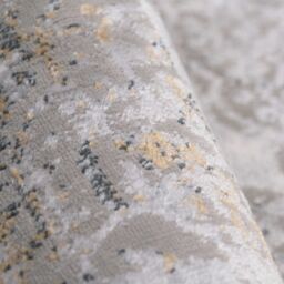 Kukoon Grey Gold Metallic Traditional Medallion Low Pile Area Rug in Metallics - Size: 70 cm x 240 cm - thumbnail 5