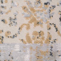 Kukoon Grey Gold Metallic Traditional Medallion Low Pile Area Rug in Metallics - Size: 70 cm x 240 cm - thumbnail 6