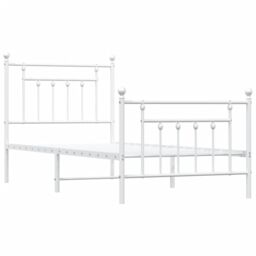 Berkfield Home Metal Bed Frame with Headboard & Footboard White 90x200 cm - thumbnail 5