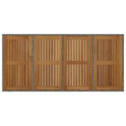 Berkfield Home 9 Piece Garden Dining Set Grey Poly Rattan Acacia - thumbnail 8
