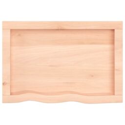Berkfield Home Table Top 60x40x(2-4) cm Untreated Solid Wood Oak in Brown - thumbnail 4