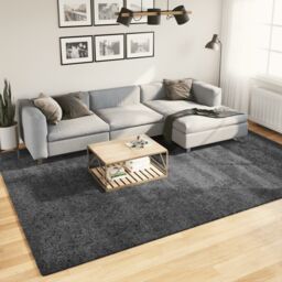 Berkfield Home Rug OVIEDO Short Pile Anthracite 240x340 cm in Black - Size: Medium - thumbnail 1