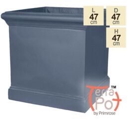 Primrose H47cm Blenheim Lead Effect Cube Planter - By Terra Pot in Grey - thumbnail 1