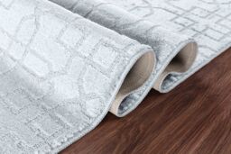 Desire Rugs Ivy Anti-Slip Cubed Trellis Design Doormat - Machine Washable for Easy Care in Silver - Size: 120 cm x 160 cm - thumbnail 3
