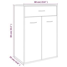 Berkfield Home Shoe Cabinet Grey Sonoma 60x35x84 cm Engineered Wood - Size: 60 x 35 x 84 cm - thumbnail 9