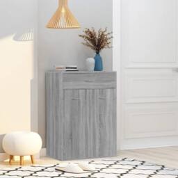 Berkfield Home Shoe Cabinet Grey Sonoma 60x35x84 cm Engineered Wood - Size: 60 x 35 x 84 cm - thumbnail 2