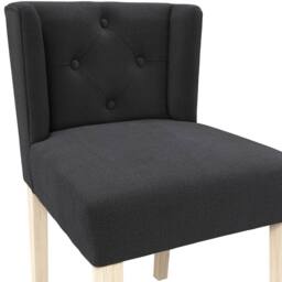Lemon Pavilion Furniture Shay Winged Indoor Dining Chair without Arms - Linen Blend/Rubber Wood in Grey - thumbnail 5