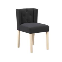 Lemon Pavilion Furniture Shay Winged Indoor Dining Chair without Arms - Linen Blend/Rubber Wood in Grey