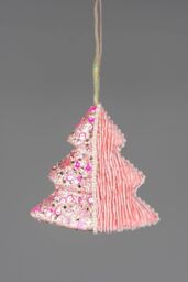 Shatchi 12cm Tree Baby Pink - 3Pcs Christmas Hanging Decorations - thumbnail 5